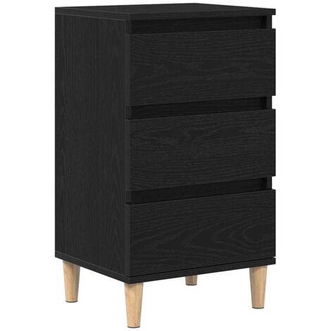 Armario de Noche con cajón Roble negro 40 x 35 x 70 cm vidaXL
