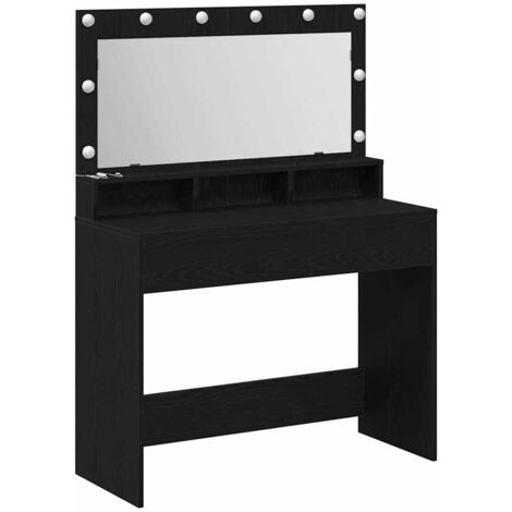 Mesa de Tocador con estante Roble negro 100 x 41 x 135 cm vidaXL