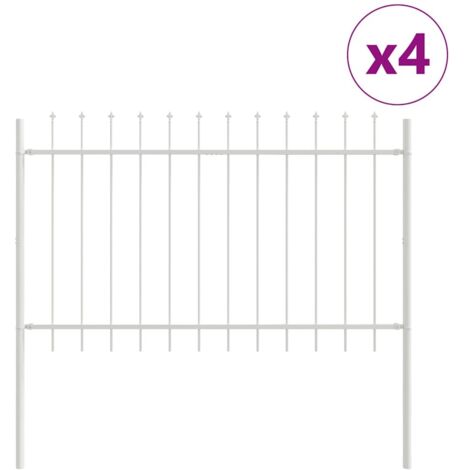 Cerca de jardín Blanco 6.8 x 0.8 m vidaXL