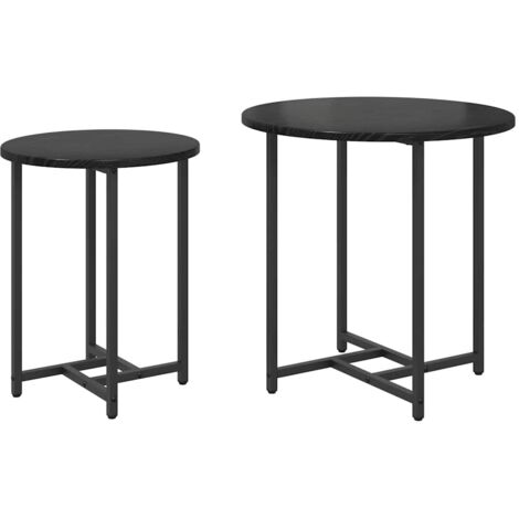 Conjunto de mesas auxiliares 2 pcs Roble negro 50 x 50 x 50 cm vidaXL