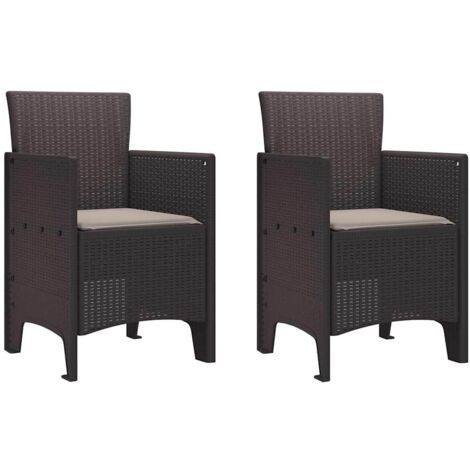 Silla de Jardín 2 pcs Marrón 53 x 49 x 85 cm PP vidaXL (1/5)