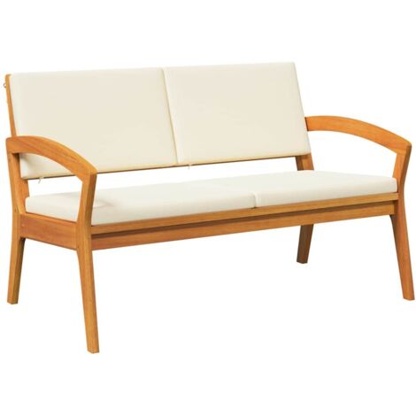 Banco de jardín con cojín Marrón Madera maciza de Acacia vidaXL
