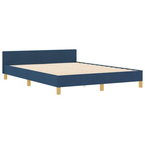 Estructura de cama con cabecera Azul 140 x 200 cm tela vidaXL (1/5)