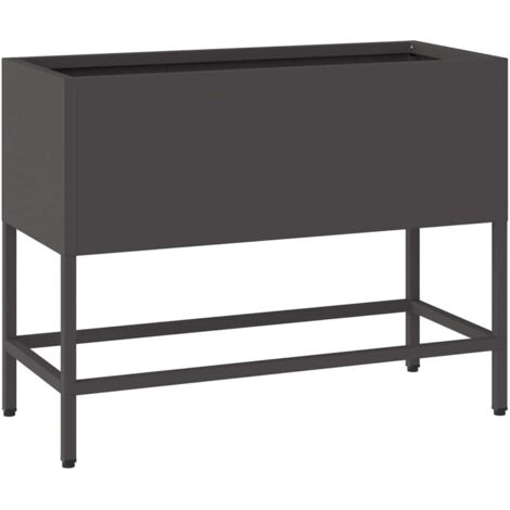Jardinera Elevada Negro 60 x 26 x 45 cm Acero vidaXL