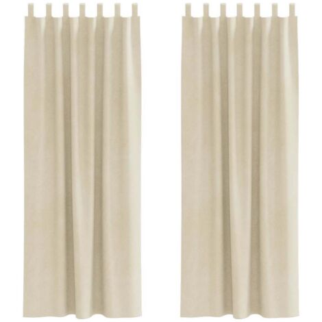 Cortinas 2 pcs Crema 140 x 260 cm Terciopelo vidaXL