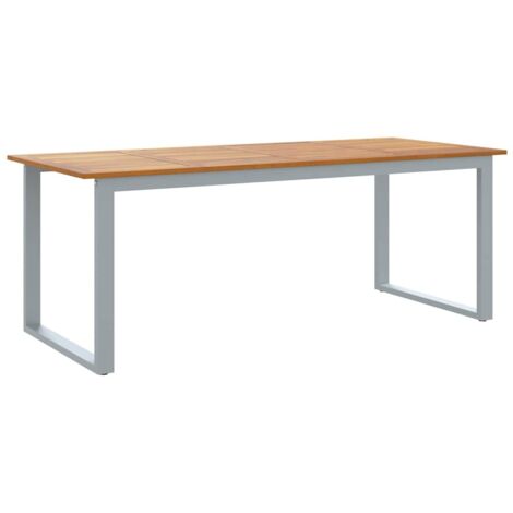 Mesa de Jardín Gris 200 x 90 x 75 cm Madera de Acacia Sólida vidaXL