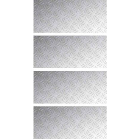 Placas en Cuadrícula 4 pcs Plateado 90 x 40 cm Aluminio vidaXL