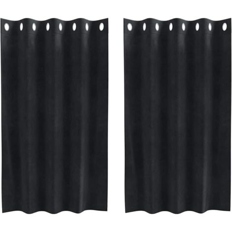 Cortinas 2 pcs Negro 140 x 140 cm Terciopelo vidaXL