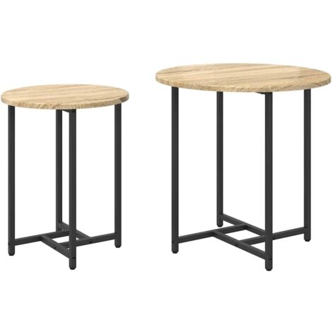Conjunto de mesas auxiliares 2 pcs Roble Sonoma y Negro vidaXL