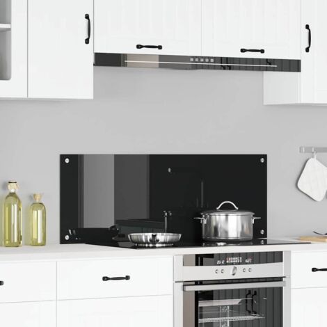 Salpicadero de cocina Negro 110 x 40 x 0,6 cm vidrio templado vidaXL (1/5)