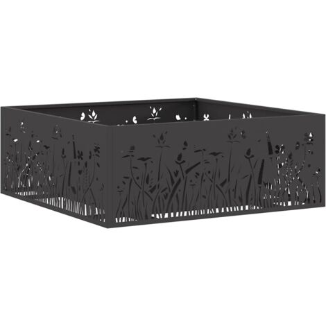 Hoguera Negro 80 x 80 x 30 cm Acero vidaXL