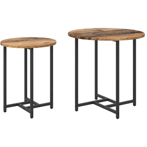 Conjunto de mesas auxiliares 2 pcs Madera vieja y Negro vidaXL