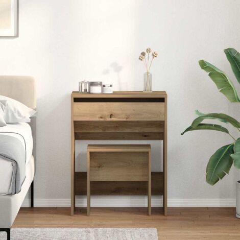 Mesa de Tocador con cajón Roble artisan 60 x 40 x 75 cm vidaXL