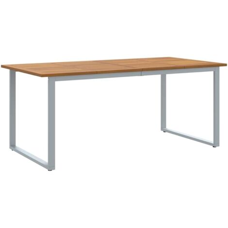 Mesa de Jardín Gris 180 x 90 x 75 cm Madera de Acacia Sólida vidaXL