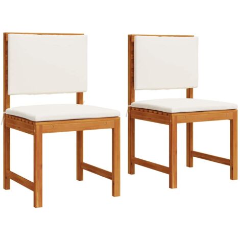 Silla de jardín sin brazos 2 pcs Marrón Madera maciza de Acacia vidaXL