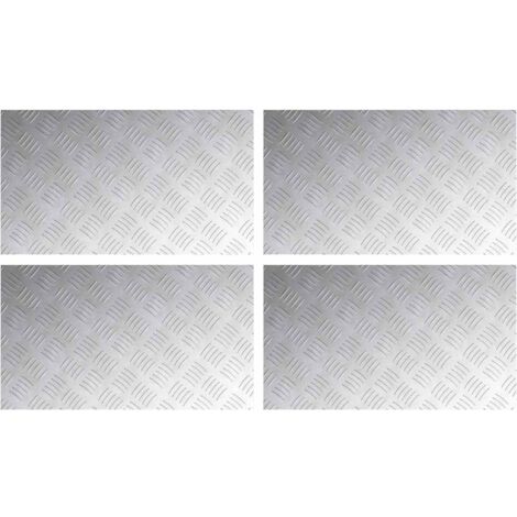 Placas en Cuadrícula 4 pcs Plateado 70 x 40 cm Aluminio vidaXL