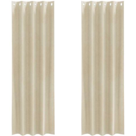 Cortinas 2 pcs Crema 140 x 245 cm Terciopelo vidaXL (1/5)