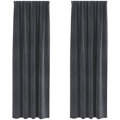 Cortinas 2 pcs Gris Claro 140 x 260 cm Terciopelo vidaXL (1/5)