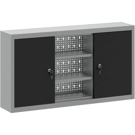 Armario de Herramientas Negro y gris 100 x 20 x 55 cm vidaXL