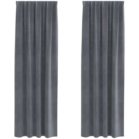 Cortinas 2 pcs Gris claro 140 x 260 cm Terciopelo vidaXL