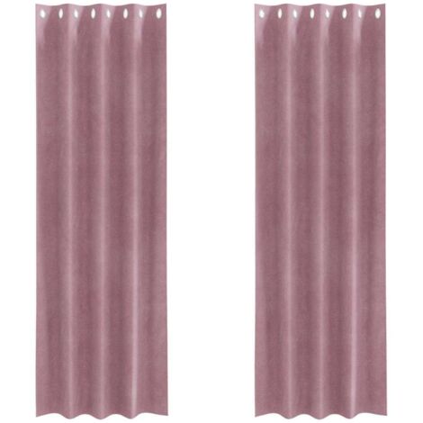 Cortinas 2 pcs Rosa oscuro 140 x 245 cm Terciopelo vidaXL