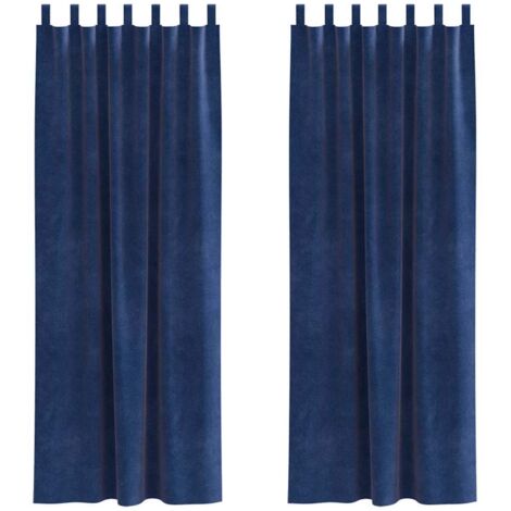 Cortinas 2 pcs Azul oscuro 140 x 260 cm Terciopelo vidaXL