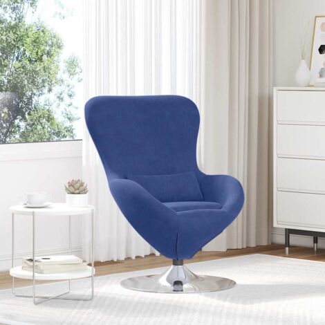 Sillón huevo Azul Policía 63 x 73 x 90 cm Terciopelo vidaXL