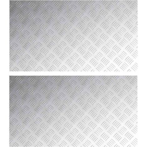 Placas en Cuadrícula 2 pcs Plateado 90 x 50 cm Aluminio vidaXL