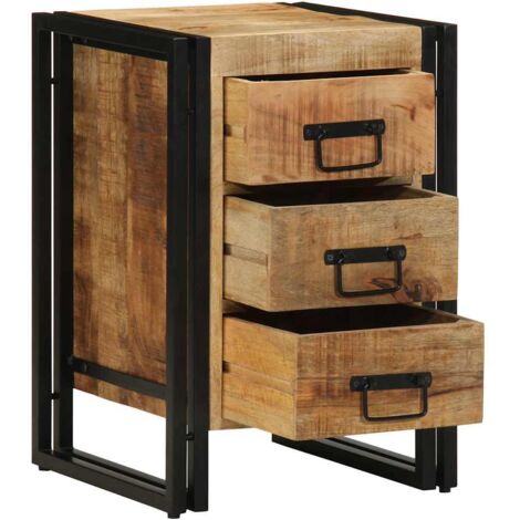 Armario de Noche Marrón 40 x 35 x 50 cm madera maciza de mango vidaXL (1/5)