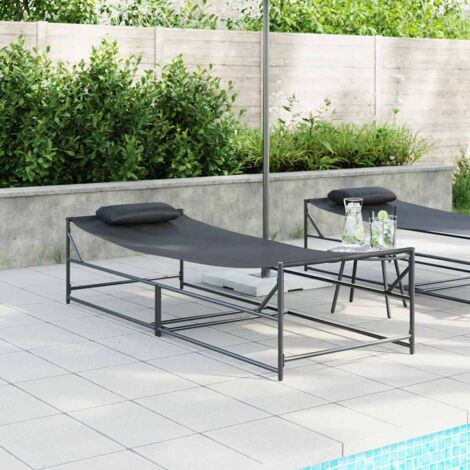 Tumbona Antracita 200 x 74 x 73 cm Textileno y acero vidaXL
