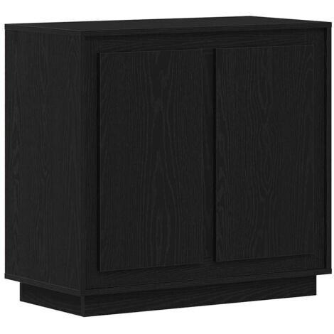 Buffet moderno Roble negro 80 x 34 x 75 cm Madera contrachapada vidaXL
