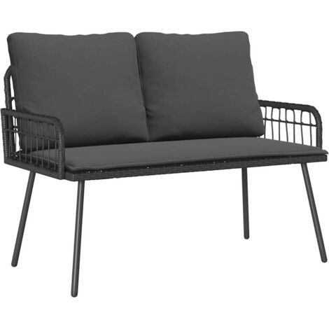 Banco de jardín con cojín Gris 114 x 64 x 78cm Metal vidaXL