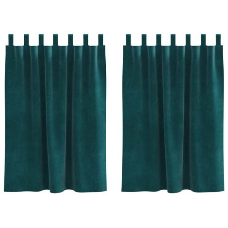Cortinas 2 pcs Verde oscuro 140 x 140 cm Terciopelo vidaXL