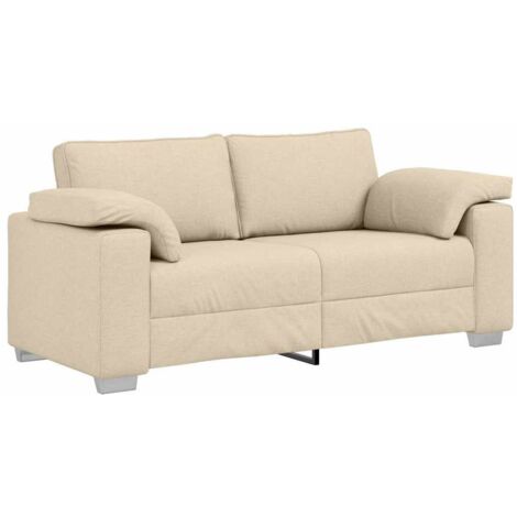Sofá de dos plazas Crema 180 cm tela vidaXL