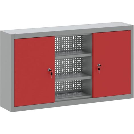 Armario de Herramientas Rojo y gris 100 x 20 x 55 cm vidaXL