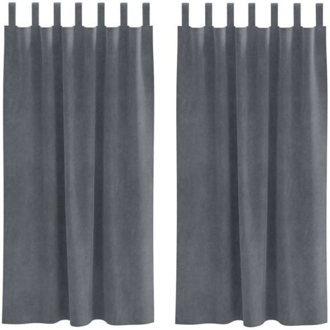Cortinas 2 pcs Gris claro 140 x 175 cm Terciopelo vidaXL