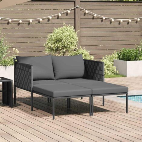 Tumbona con cojín 2-persona Antracita 153 x 115 x 69.5 cm vidaXL (1/5)