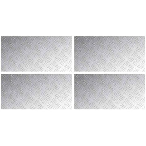 Placas en Cuadrícula 4 pcs Plateado 80 x 40 cm Aluminio vidaXL