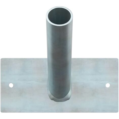 Soporte para mástil de bandera Plateado 13 x 6 cm Acero vidaXL