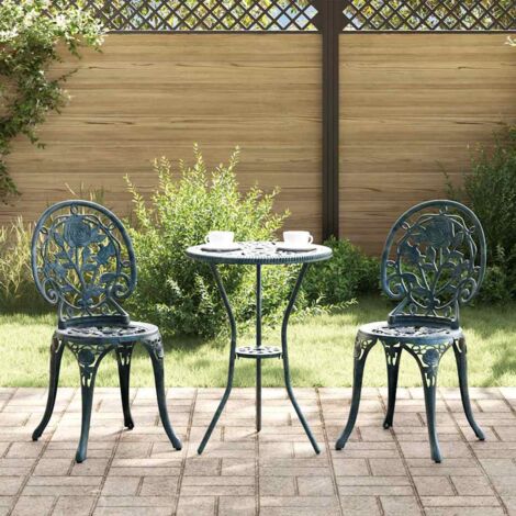 Juego Bistro de Jardín 3 pcs Verde Aluminio vidaXL