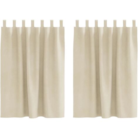 vidaXL Cortinas opacas con trabillas de colgar 2 pzas terciopelo crema