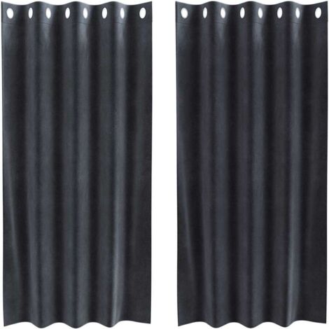 Cortinas con cortinas 2 pcs Gris oscuro 140 x 175 cm Terciopelo vidaXL