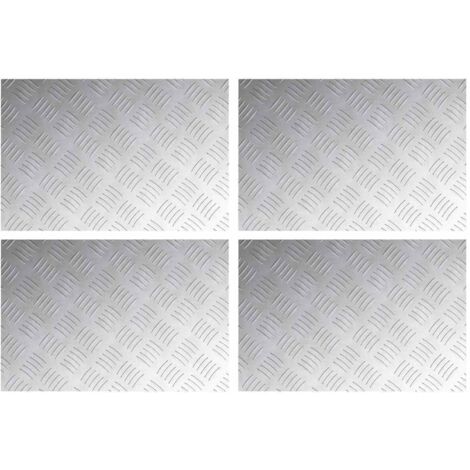 Placas en Cuadrícula 4 pcs Plateado 60 x 40 cm Aluminio vidaXL