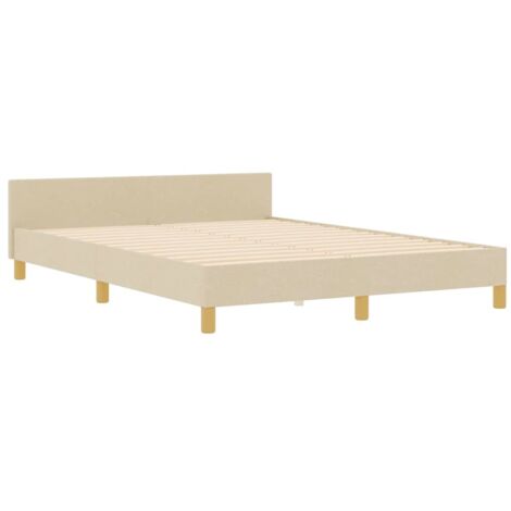 Estructura de cama con cabecera Crema 140 x 200 cm tela vidaXL (1/5)