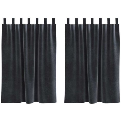 Cortinas 2 pcs Gris oscuro 140 x 140 cm Terciopelo vidaXL