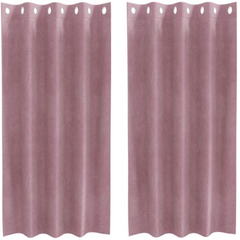 Cortinas 2 pcs Rosa oscuro 140 x 175 cm Terciopelo vidaXL