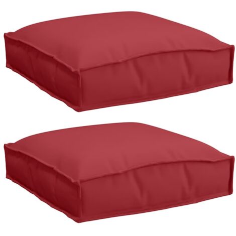 Cojín de palé para asiento 2 pcs Rojo vino 40 x 40 x 8 cm vidaXL