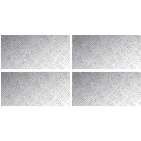 Placas en Cuadrícula 4 pcs Plateado 60 x 30 cm Aluminio vidaXL