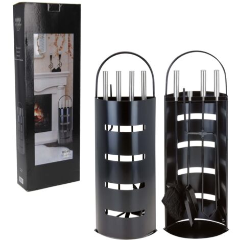 Conjunto de accesorios para chimenea metal negro Home&Styling