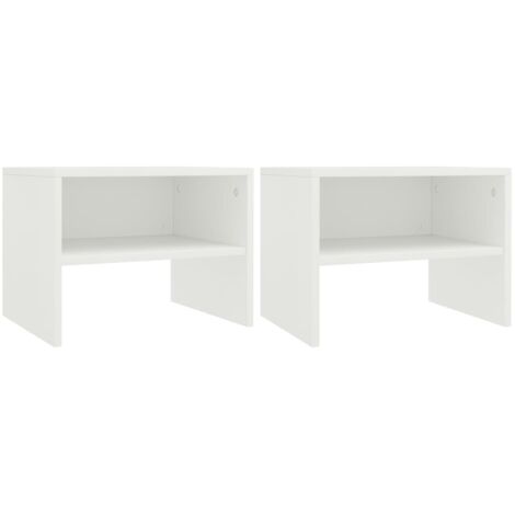 Mesitas de noche 2 uds madera contrachapada blanco 40x30x30 cm vidaXL (1/5)